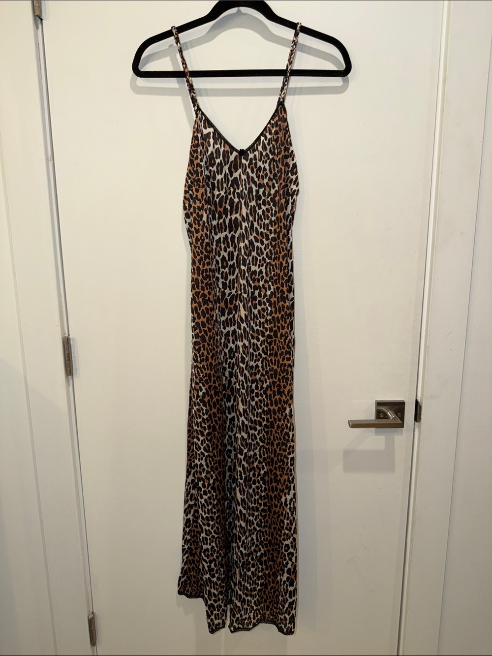 Vintage Vanity Fair Leopard Print Long Nightgown, Sz PTE